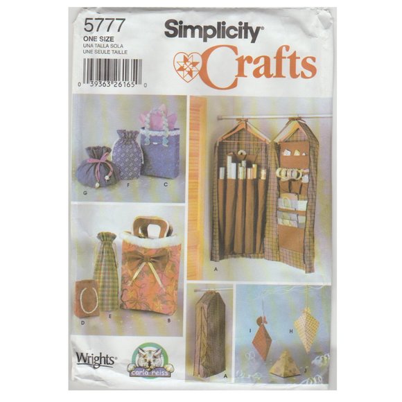 Unused Pattern Home Decor Simplicity 5777 Gift Wrap Accessories Storage Bags - Picture 1 of 3
